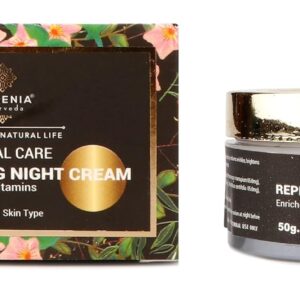 Rosenia Ayurveda Replenishing Night Cream l Face Cream l Overnight Repair & firming l Reduce Fine Lines & Wrinkles l Anti Ageing, Dryness Control | 50 GM